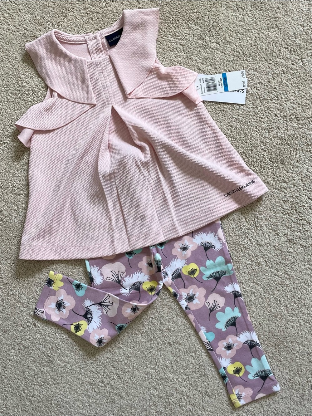 Calvin Klein Jeans Light Pink Ruffle Baby Toddler Set